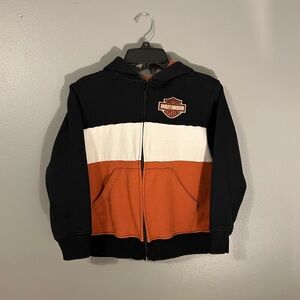 Harley-Davidson Kids' Black, White, and Orange Hoodie